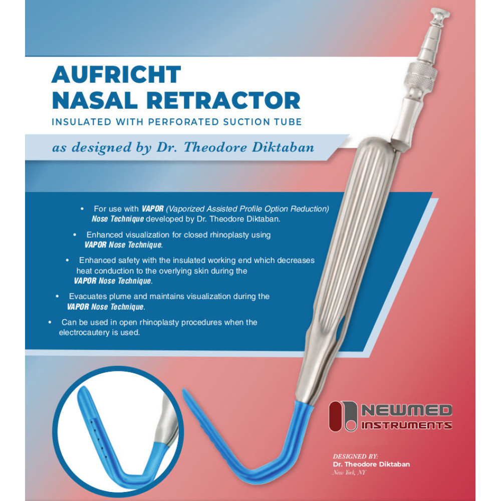 Écarteur Nasal Aufricht Avec Tube D'aspiration - Acier Inoxydable, Neuf Stérile, Pour Chirurgie